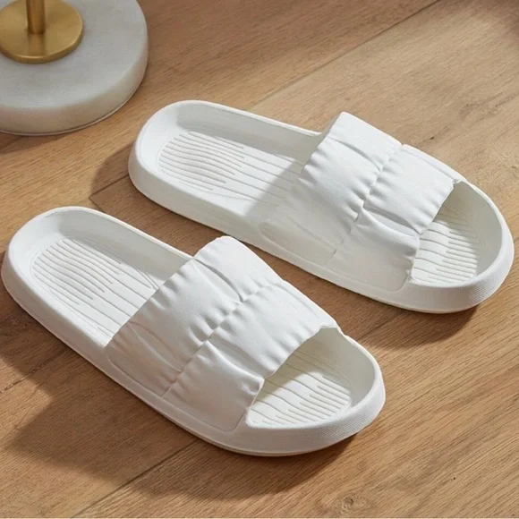Serenity White Spa Slide Sandals | Plush Comfort for Self-Care Days - Picture 4 of 4